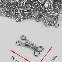 Крючок пришивной №3, 19&times;9 мм, 100 шт., цвет серебряный