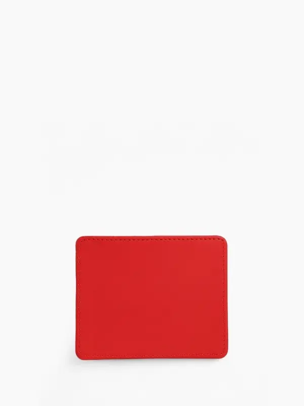 Картхолдер, на 3 карты, отделение для купюр, красный