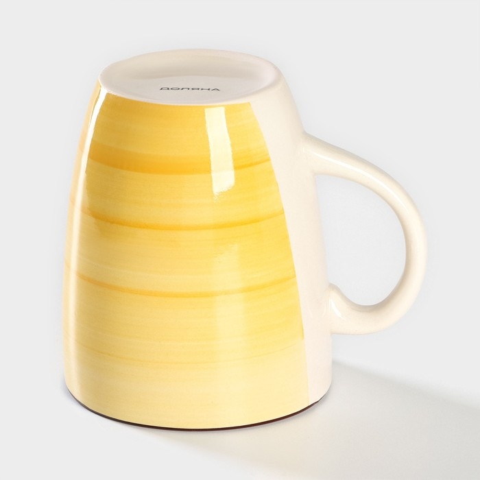 Кружка Доляна «Морской мир», 360 мл, керамика, цвет жёлтый