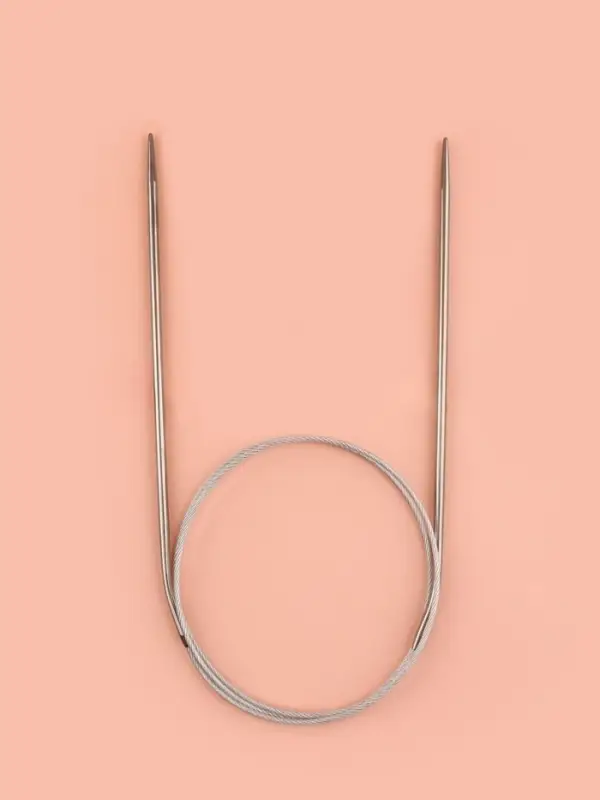 Спицы круговые, для вязания, с металлическим тросом, d=3 мм, 14/80 см