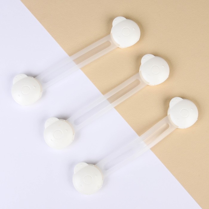 Набор блокираторов для дверей и ящиков, универсальные, 3 шт., цвет белый/прозр, Крошка Я Набор блокираторов для дверей и ящиков, универсальные, 3 шт., цвет белый/прозр, Крошка Я