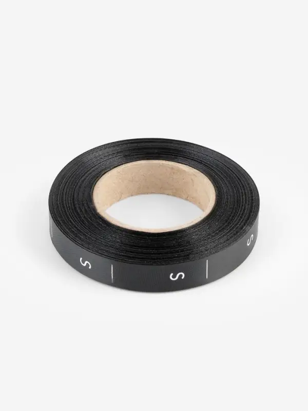 Размерник сатиновый, S, 1000 шт., 12 мм, 30 м, чёрный
