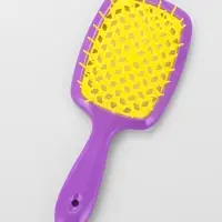Расчёска массажная, широкая, вентилируемая, 8.5&times;20.5&plusmn;1 см, сиреневая, жёлтая