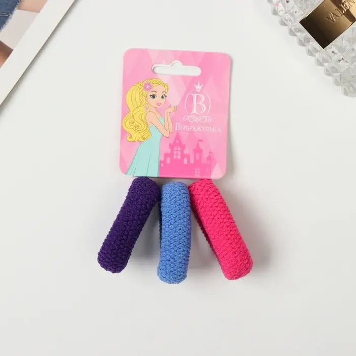 Резинка для волос Резинка для волос "Махрушка спорт" (набор 3 шт) яркость вязка, 4 см