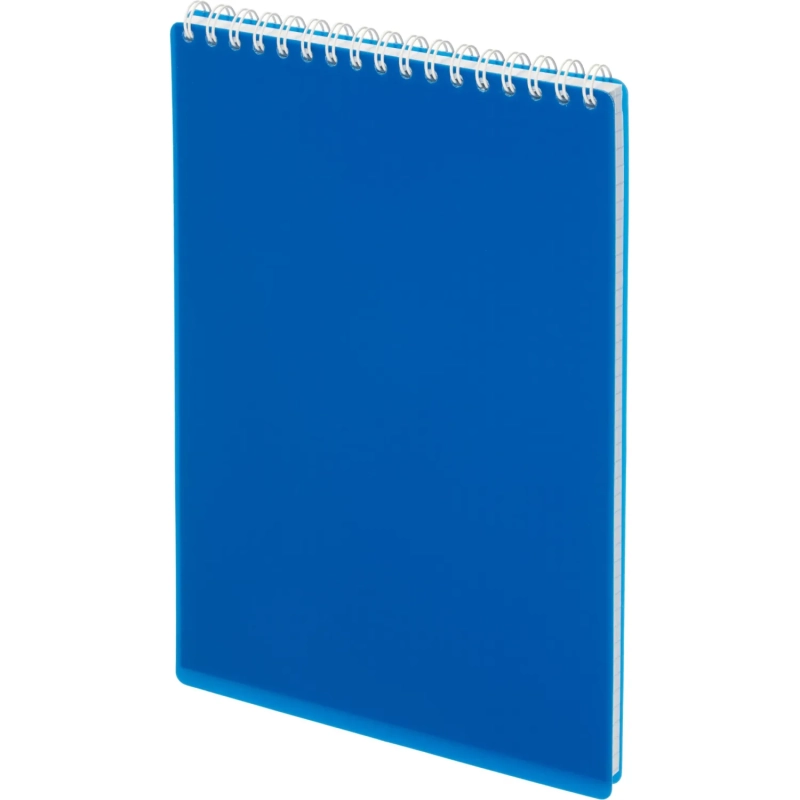 Блокнот А5 80 л. Attache Economy, мет.гребень,пласт.обл,синий, клетка