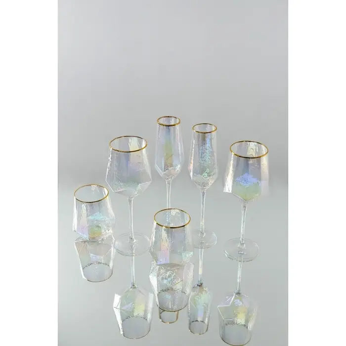 Бокалы для шампанского Magistro &laquo;Дарио&raquo;, 180 мл, 7&times;27.5 см, набор 6 шт., стекло, перламутровые