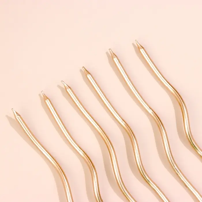 Свечи для торта витые «Серпантин» 6 шт., коктейльные, шампань Свечи для торта витые «Серпантин» 6 шт., коктейльные, шампань