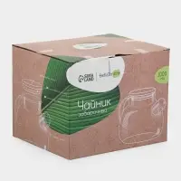 Чайник заварочный BellaTenero &laquo;Эко&raquo;, 1 л, с бамбуковой крышкой, с металлическим фильтром, боросиликатное стекло, прозрачный