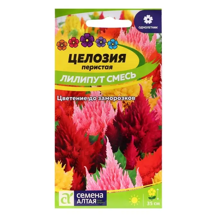 Семена цветов Целозия Лилипут смесь перистая, О, ц/п, 0,1 г Семена цветов Целозия Лилипут смесь перистая, О, ц/п, 0,1 г