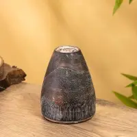 Подсвечник &laquo;Чимахи&raquo;, d=4 см, 10&times;10&times;15 см, дерево джати, тёмно-коричневый