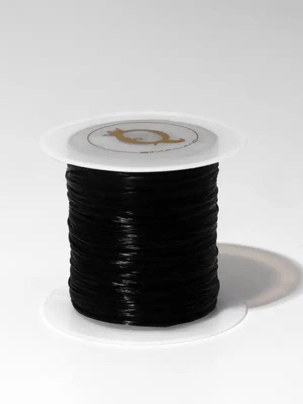 Нить силиконовая (резинка) d=1 мм, L=10 м (прочность 2250 денье), чёрная