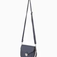 Сумка женская мессенджер TEXTURA на клапане, 17&times;10&times;18 см, синяя