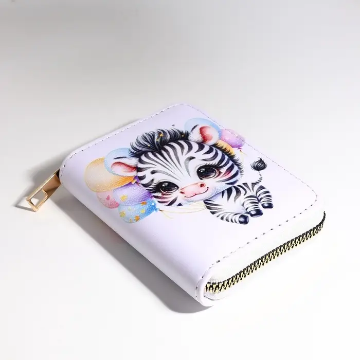 Кошелёк на молнии &laquo;Зебра&raquo;, белый