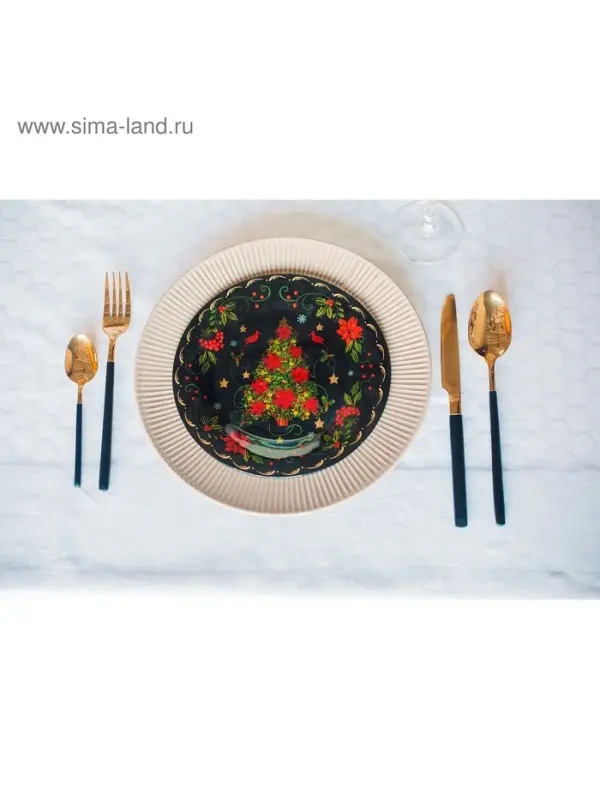 Столовые приборы Magistro &laquo;Версаль&raquo;, 4 предмета, нержавеющая сталь, золотистые, чёрные