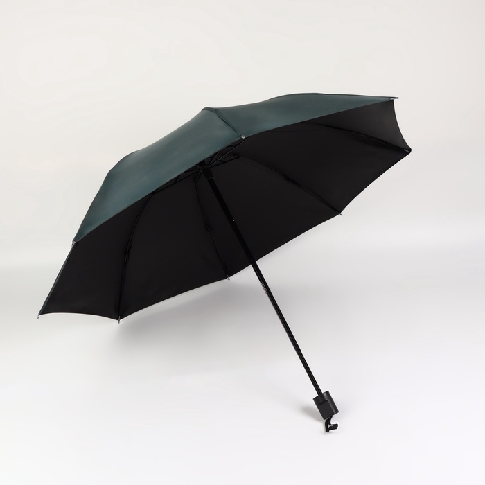 Зонт механический &laquo;Однотонный&raquo;, 4 сложения, 8 спиц, R = 47/55 см, D = 110 см, цвет изумрудный
