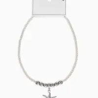 Кулон на шнурке &laquo;Морская звезда&raquo;, L=45 см, бело-серебристый