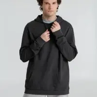 Толстовка с капюшоном унисекс Hoodie, серый меланж (антрацит), размер XS