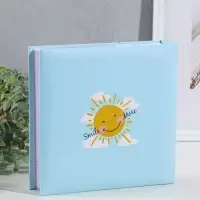 Фотоальбом на 200 фото 10х15 см "Малышковый" голубой, бумажные листы 4,5х22х22,5 см