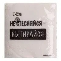 Салфетки бумажные однослойные &laquo;Не стесняйся-вытирайся&raquo;, 24&times;24 см, набор 20 шт.