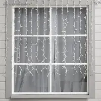 Гирлянда &laquo;Занавес&raquo; 2&times;1.5 м, IP65, УМС, белая нить каучук, 300 LED, свечение синее, 220 В