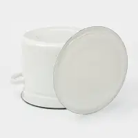 Кастрюля эмалированная, 7 л, d=25 см, с крышкой, без деколи, белая