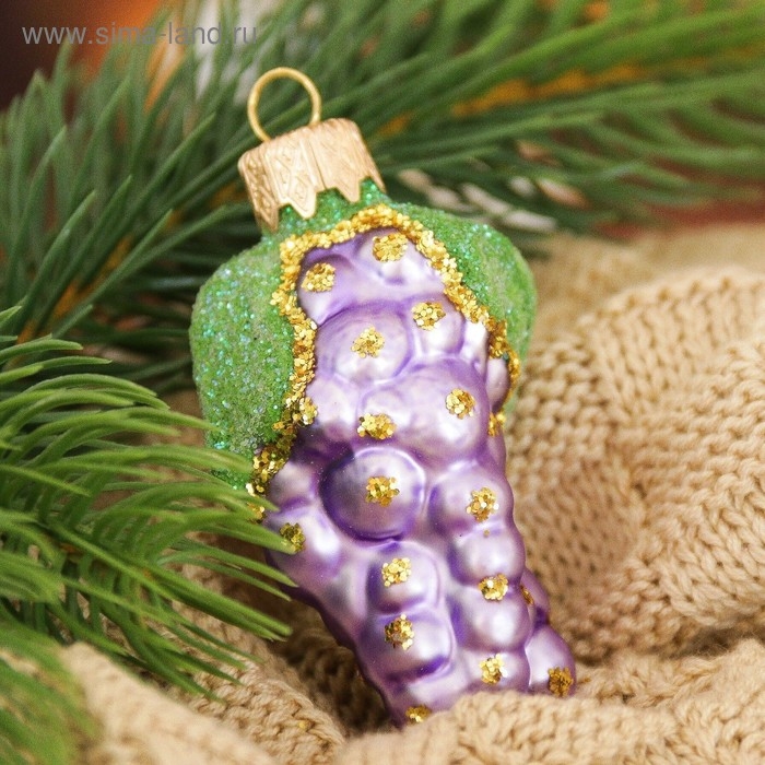 Ёлочное украшение Ёлочное украшение "Виноград" 9 см, микс