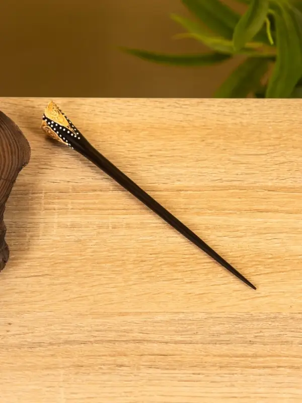 Заколка для волос «Цветок», 17 см, дерево албезия