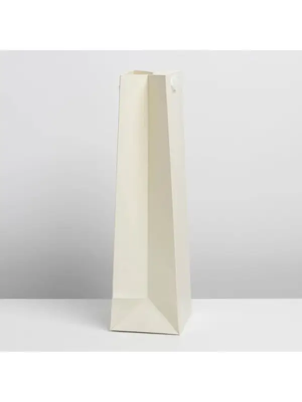 Пакет подарочный под бутылку, упаковка, &laquo;Молочный&raquo;, 13&times;35&times;10 см