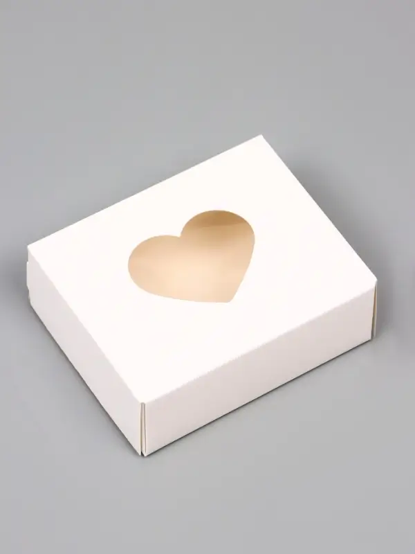 Коробка складная «Сердца», ,белый, 10×8×3.5 см