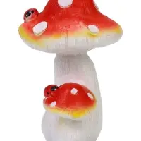 Садовая фигура из полистоуна &laquo;Мухомор с божьей коровкой&raquo;, 15&times;15&times;21 см