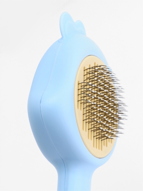 Пуходерка пластиковая Пуходерка пластиковая "Петушок" с самоочисткой, 8,7 х 22 см, голубая