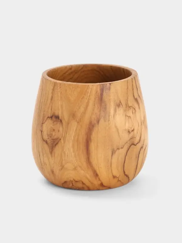 Стакан, 10&times;10&times;9 см, тиковое дерево
