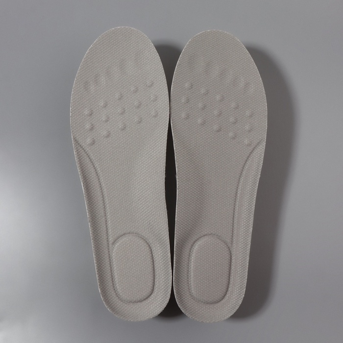 Стельки для обуви, универсальные, р-р RU до 39 (р-р Пр-ля до 40), 25,5 см, пара, цвет серый Стельки для обуви, универсальные, р-р RU до 39 (р-р Пр-ля до 40), 25,5 см, пара, цвет серый