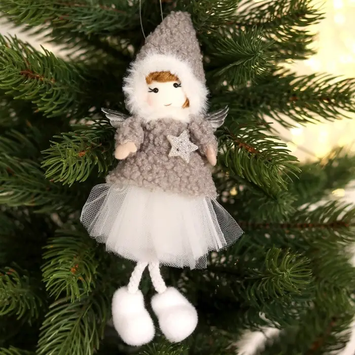 Елочная игрушка мягкая &laquo;Кукла&raquo;, на подвесе, цвет МИКС