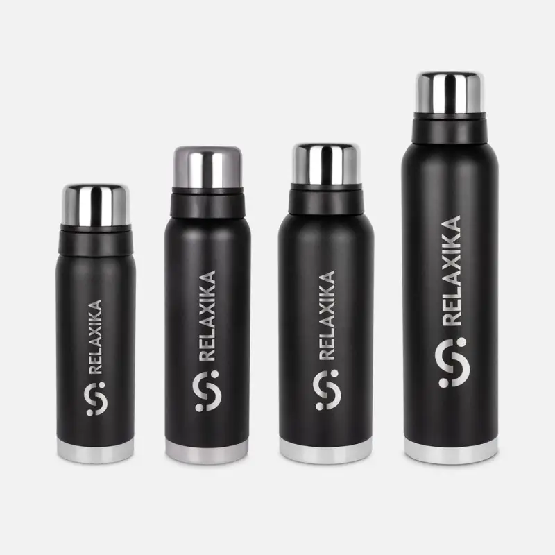 Термос Relaxika 1600 со стикерпаком, черный