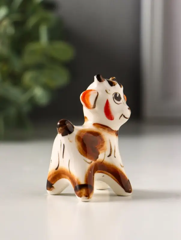 Фигурка фарфор &laquo;Сеня козлёнок&raquo;, 5.5 см, гжель цветная, МИКС