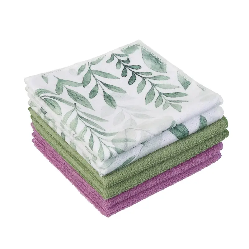 Набор салфеток из микрофибры тм VETTA Ботаника, 30х30 см, 200г/кв.м, полиэстер, 3 цвета,&nbsp;6 шт