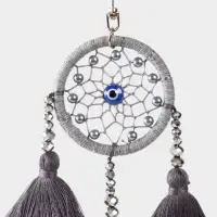 Брелок "Ловец снов" 17 см, цв. серый