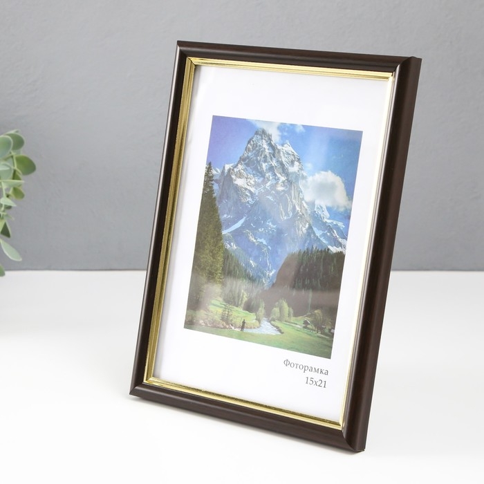 Фоторамка пластик Фоторамка пластик "Гамма" 15х21 см, венге
