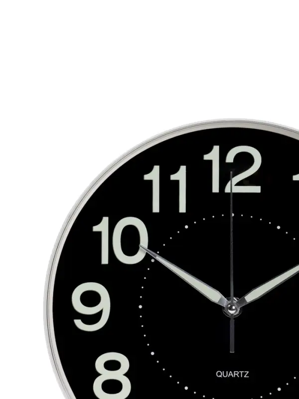 Часы настенные &laquo;Светящиеся&raquo;, интерьерные, d=25 см, плавный ход, чёрные с белым корпусом