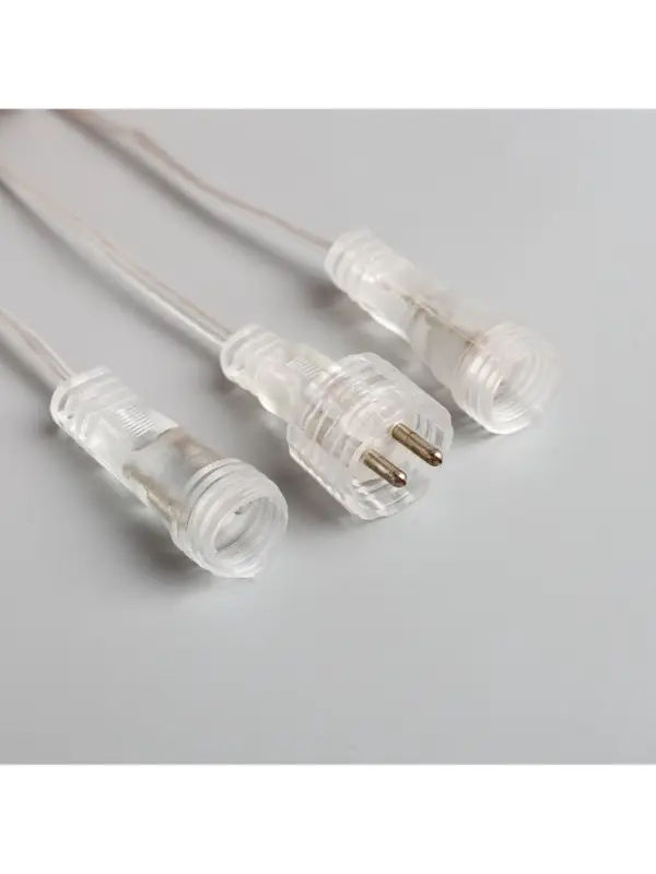 Гирлянда &laquo;Сосульки рифленые&raquo; 2.5&times;0.42 м, IP65, прозрачная нить, 288 LED, свечение белое с эффектом стекания, 12 В