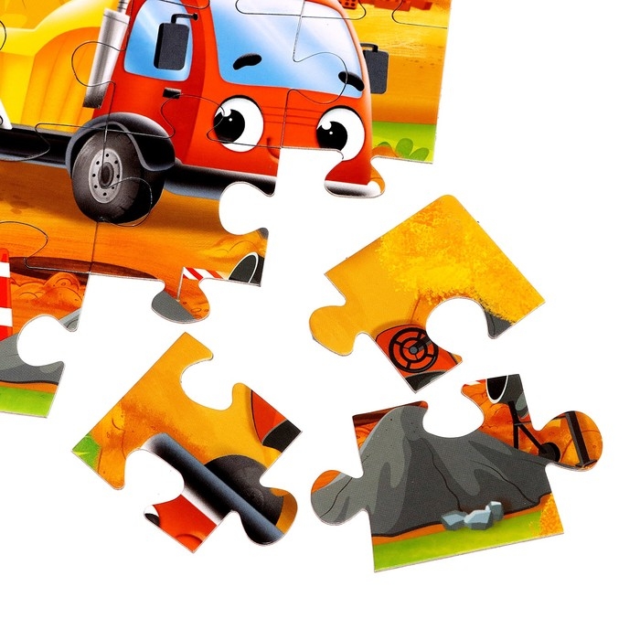 Пазлы «Машины на стройке», 35 элементов Пазлы «Машины на стройке», 35 элементов