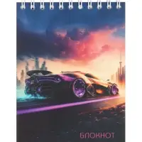 Блокнот на гребне А6 в клетку, 80 листов &laquo;Спортивное авто&raquo;, 60 г/м&sup2;