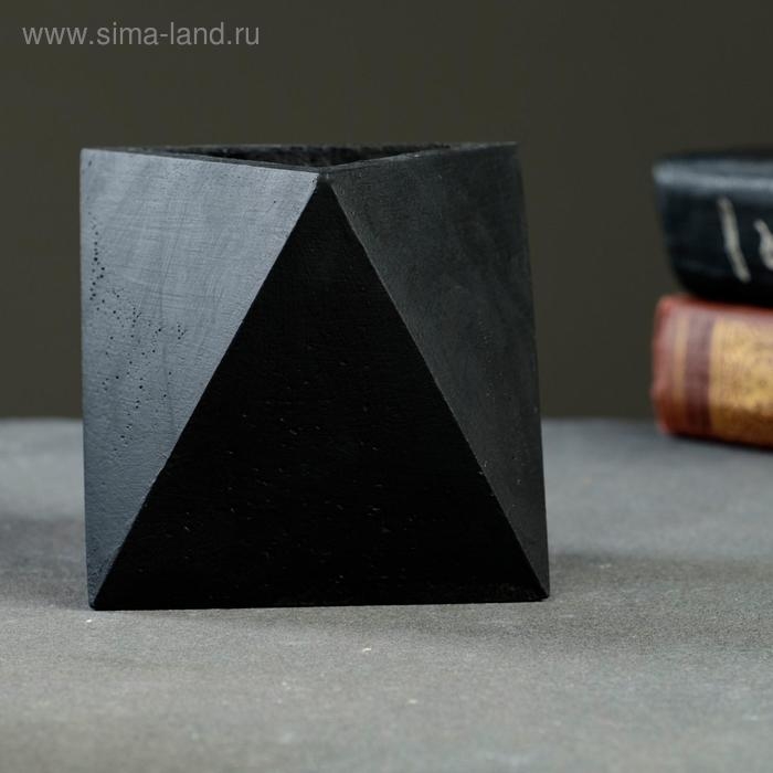 Кашпо бетонное  Кашпо бетонное "Абстракция" черное  11 х 11 х 9 см