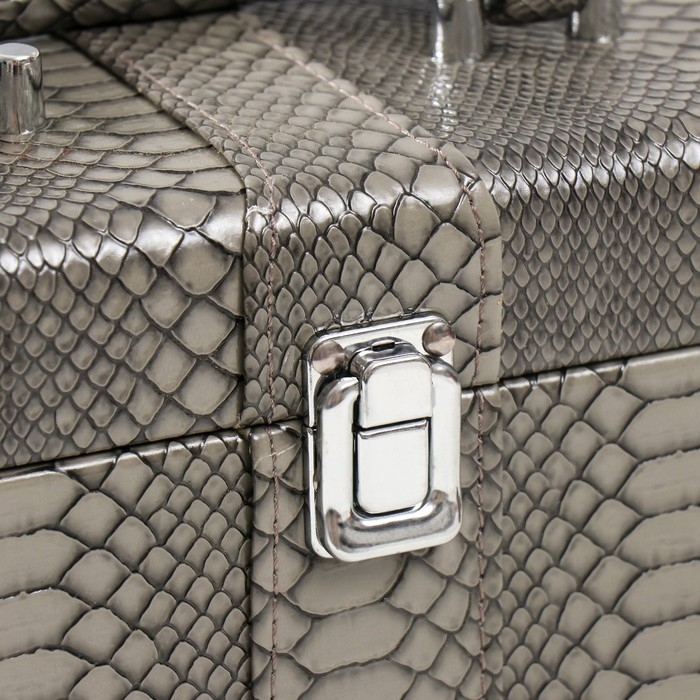 Шкатулка дерево, кожзам под бутылку Шкатулка дерево, кожзам под бутылку "Серая змея" 5 предметов 35,5х15х11,5 см