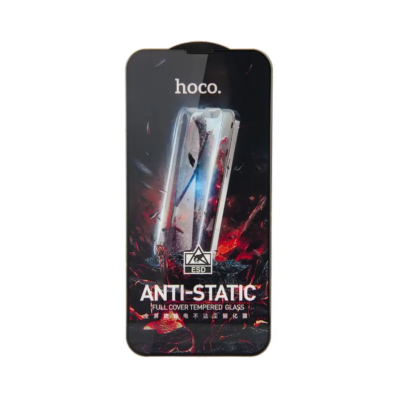 Защитное стекло iPh 13/13 Pro/14/16e Full Screen HD Anti-Static G10 Hoco Black без уп. (25 шт./уп.) Защитное стекло iPh 13/13 Pro/14/16e Full Screen HD Anti-Static G10 Hoco Black без уп. (25 шт./уп.)