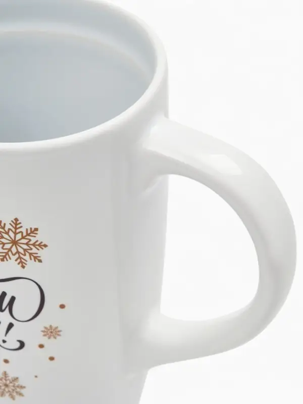 Кружка чайная новогодняя &laquo;С новым годом! Снежинки&raquo;, 530 мл