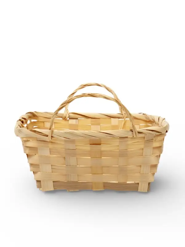 Корзина плетеная 24 х 20 х 8 см,боковые ручки, натуральный квадрат