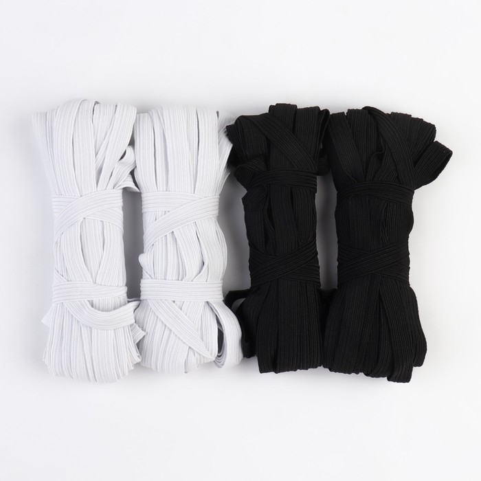 Резинки бельевые «Домино», 10 мм, 10 ± 1 м, 4 шт, цвет белый/чёрный Резинки бельевые «Домино», 10 мм, 10 ± 1 м, 4 шт, цвет белый/чёрный