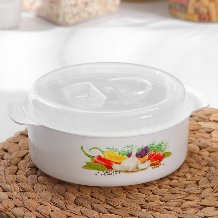 Кастрюля для СВЧ-печи, 1,2 л, рисунок МИКС Кастрюля для СВЧ-печи, 1,2 л, рисунок МИКС